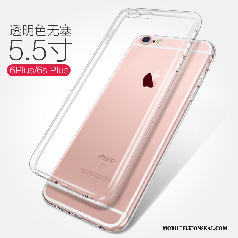 iPhone 6/6s Plus Silikon Mjuk Transparent Fodral Fallskydd Rosa Skal Telefon