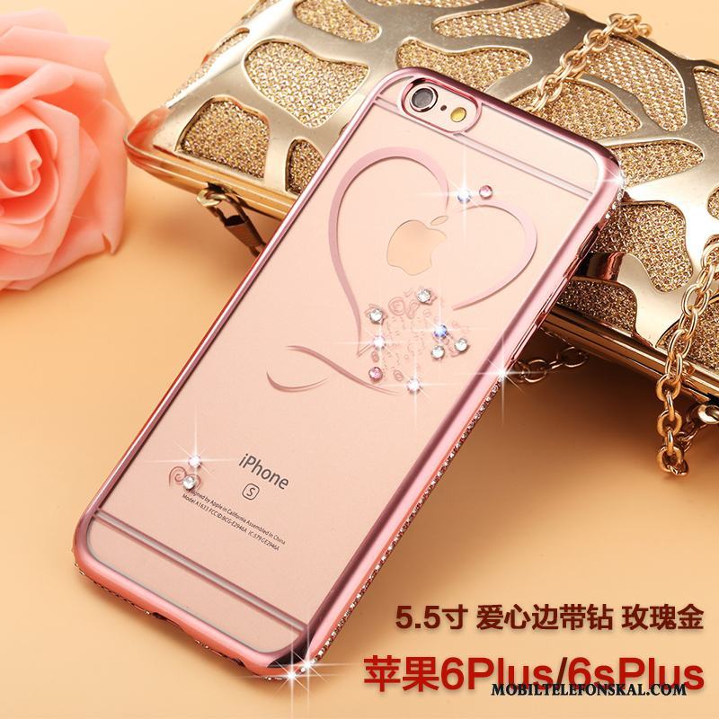 iPhone 6/6s Plus Skal All Inclusive Fallskydd Ny Rosa Guld Strass Silikon Trend Varumärke