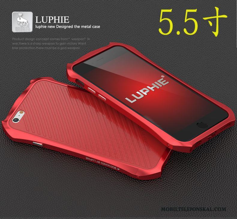 iPhone 6/6s Plus Skal Fodral Fladdermöss Frame Mobil Telefon Trend Metall Röd