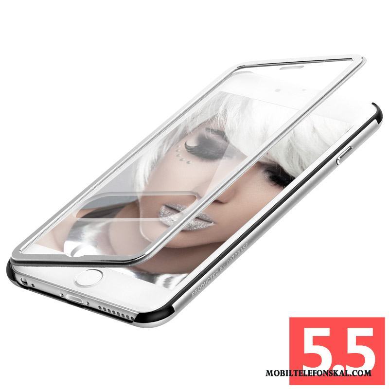 iPhone 6/6s Plus Skal Läderfodral Rosa Metall Mobil Telefon Skydd Täcka Fallskydd