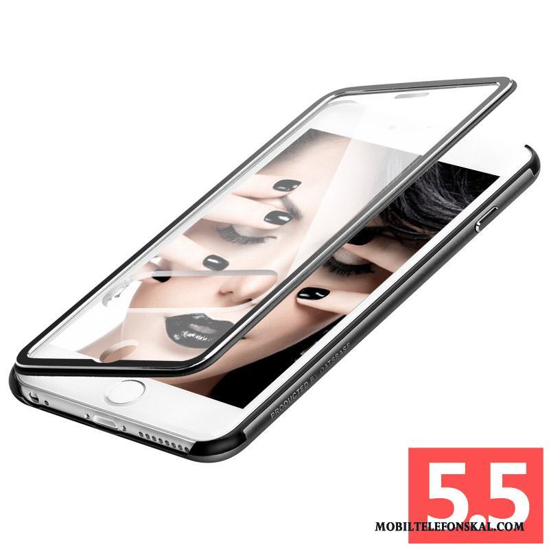 iPhone 6/6s Plus Skal Läderfodral Rosa Metall Mobil Telefon Skydd Täcka Fallskydd