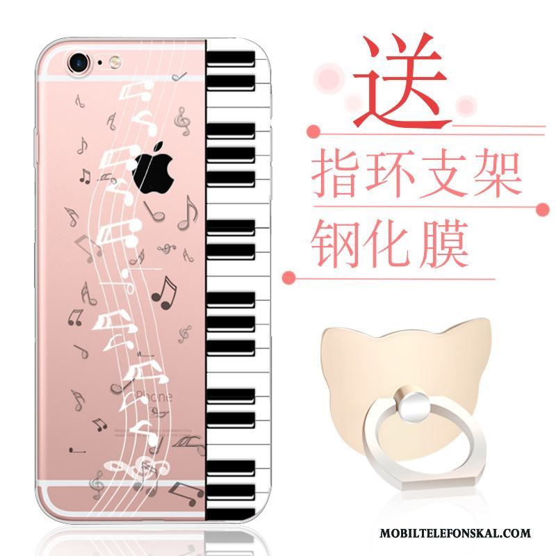 iPhone 6/6s Plus Skal Rosa Silikon Fallskydd Transparent All Inclusive Mjuk Tecknat