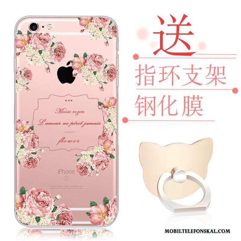 iPhone 6/6s Plus Skal Rosa Silikon Fallskydd Transparent All Inclusive Mjuk Tecknat