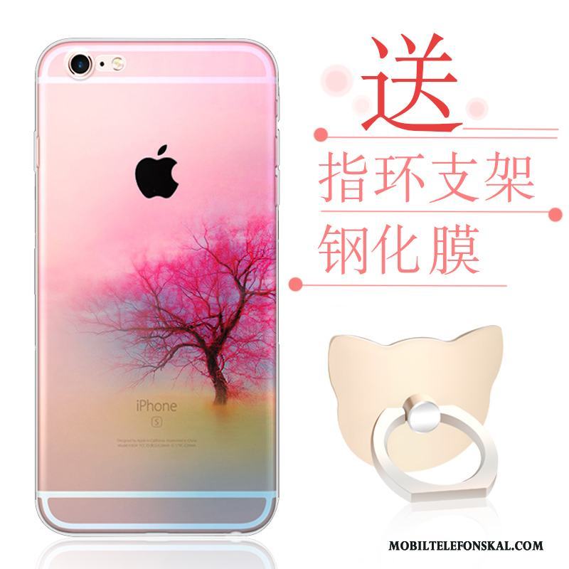 iPhone 6/6s Plus Skal Rosa Silikon Fallskydd Transparent All Inclusive Mjuk Tecknat