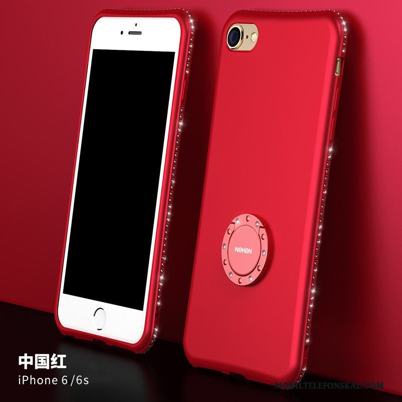 iPhone 6/6s Plus Skal Strass Röd Rosa Fodral Fallskydd Mjuk All Inclusive