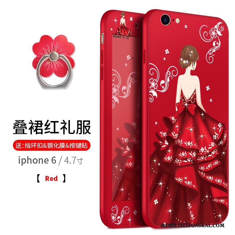 iPhone 6/6s Plus Skal Telefon Silikon Fallskydd Hängsmycken Mjuk All Inclusive Röd