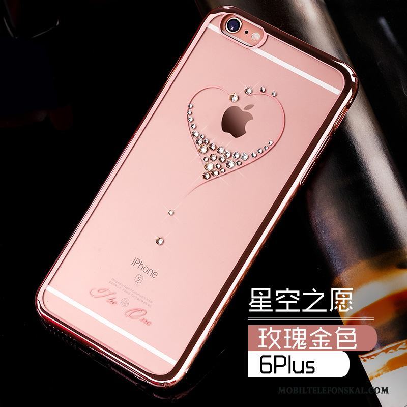 iPhone 6/6s Plus Skal Telefon Transparent Trend Fodral Tunn Strass Skydd