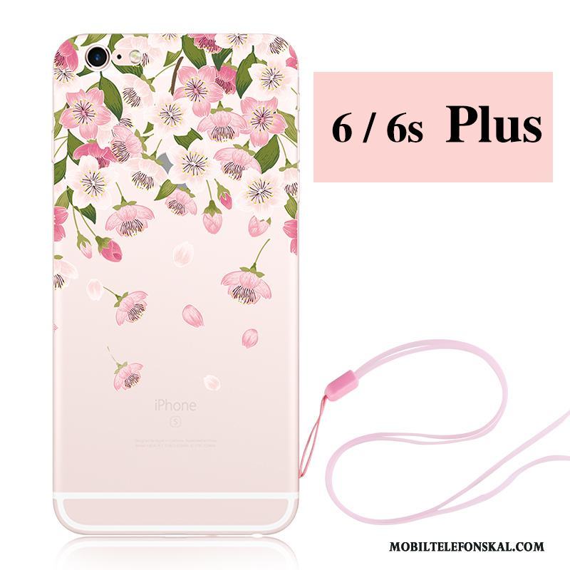 iPhone 6/6s Plus Tecknat Cherry Rosa Hängsmycken Skal Telefon Kanin Ny