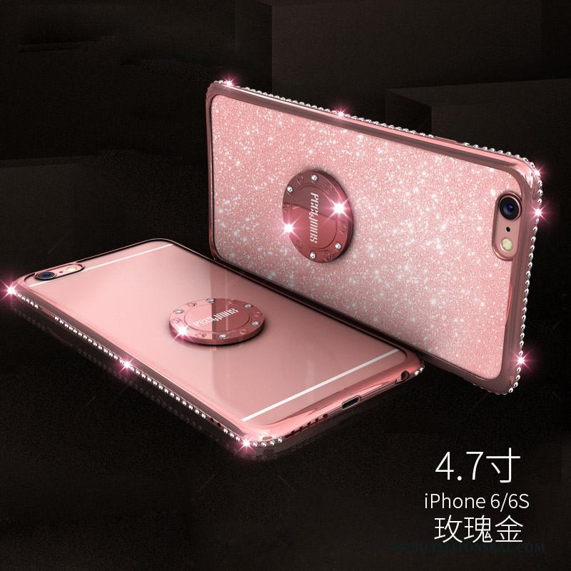 iPhone 6/6s Ring Strass Trend Guld Skal Telefon Mjuk Transparent