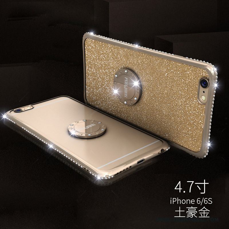 iPhone 6/6s Ring Strass Trend Guld Skal Telefon Mjuk Transparent