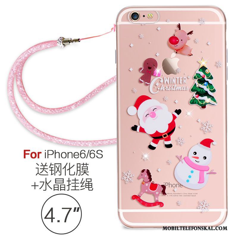 iPhone 6/6s Silikon Skal Telefon Hängsmycken Strass Transparent Elegant Mjuk