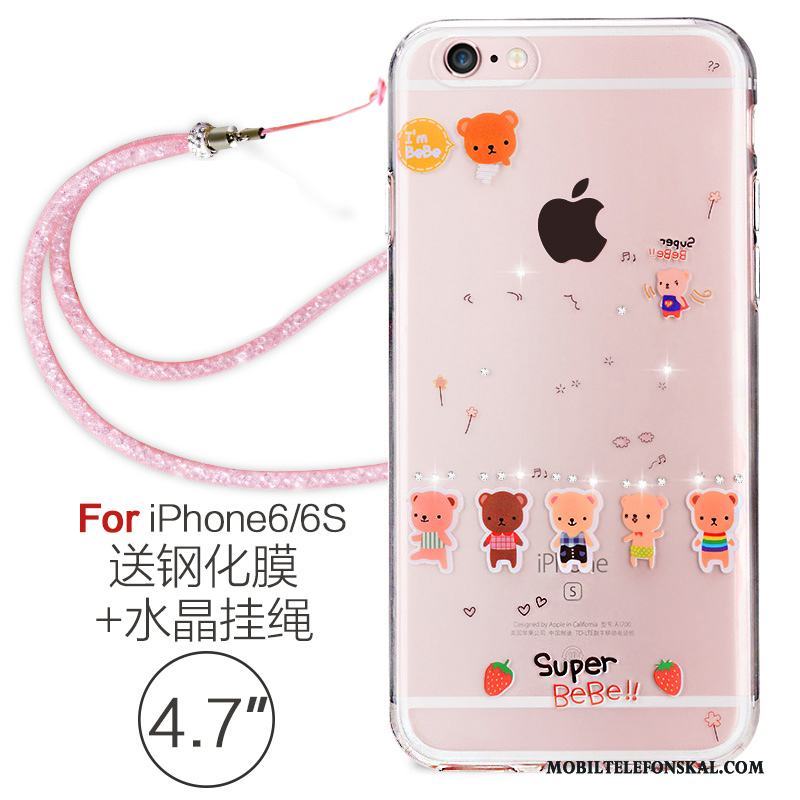 iPhone 6/6s Silikon Skal Telefon Hängsmycken Strass Transparent Elegant Mjuk