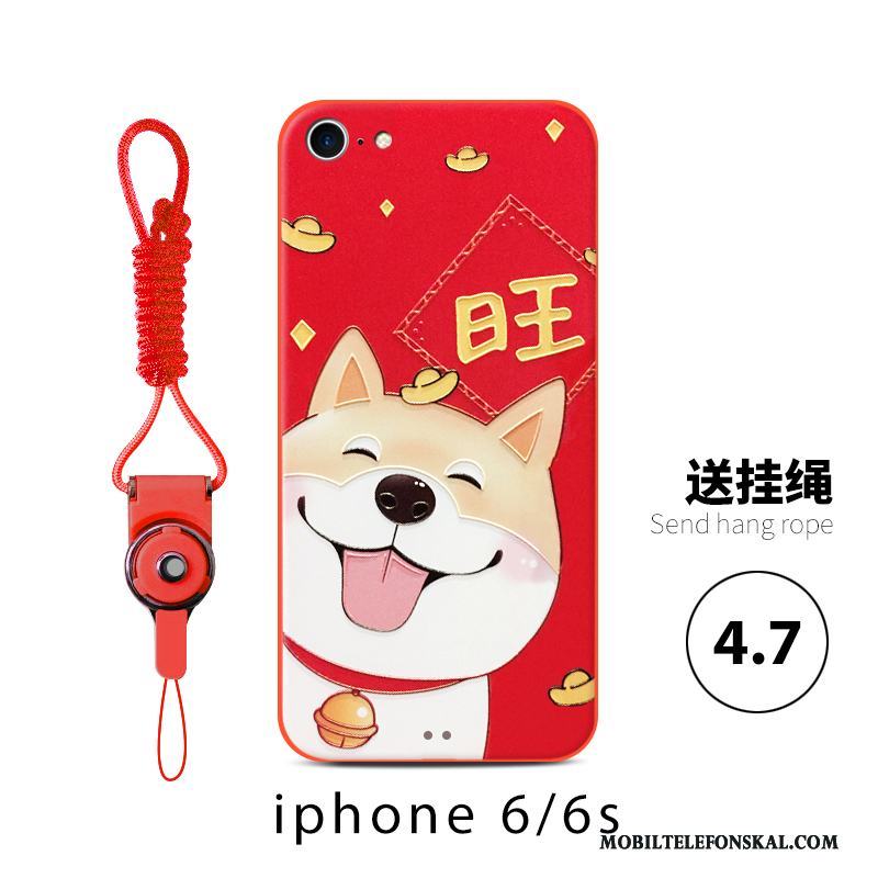 iPhone 6/6s Skal Festliga All Inclusive Hund Röd Ny Par Fallskydd