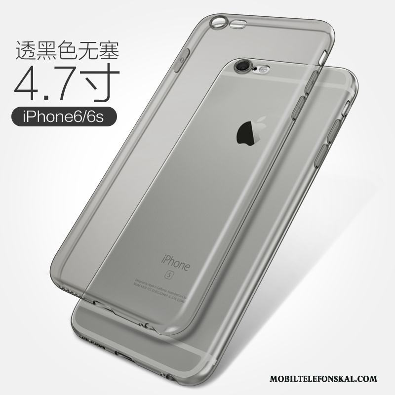 iPhone 6/6s Skal Telefon Silikon Fallskydd Fodral Rosa Transparent Mjuk
