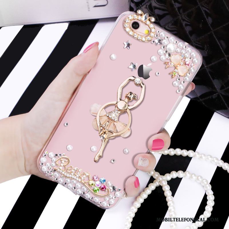 iPhone 6/6s Strass Mjuk Rosa Transparent Fodral Skal Support