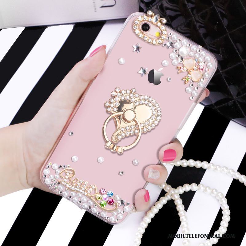 iPhone 6/6s Strass Mjuk Rosa Transparent Fodral Skal Support