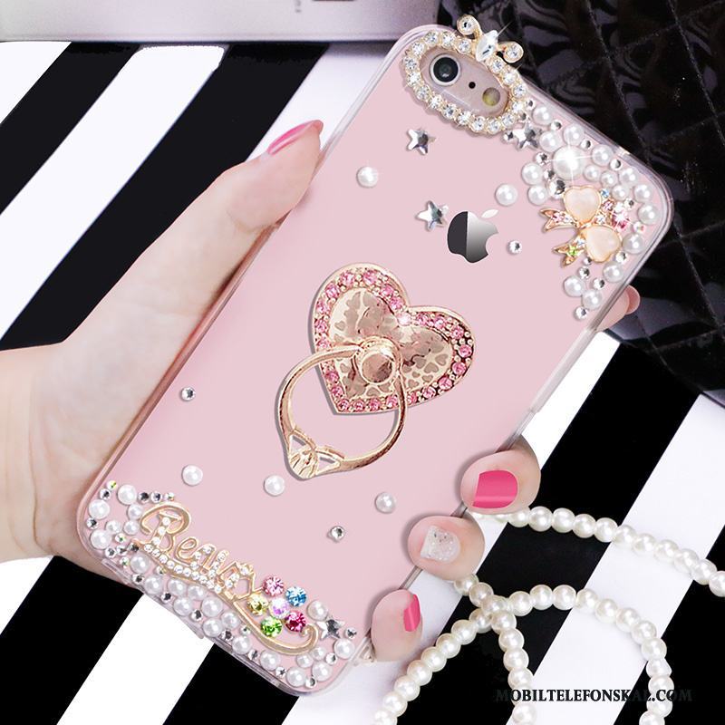 iPhone 6/6s Strass Mjuk Rosa Transparent Fodral Skal Support