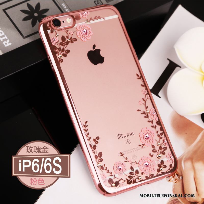 iPhone 6/6s Transparent Lyxiga Skal Telefon Guld Strass All Inclusive Fodral