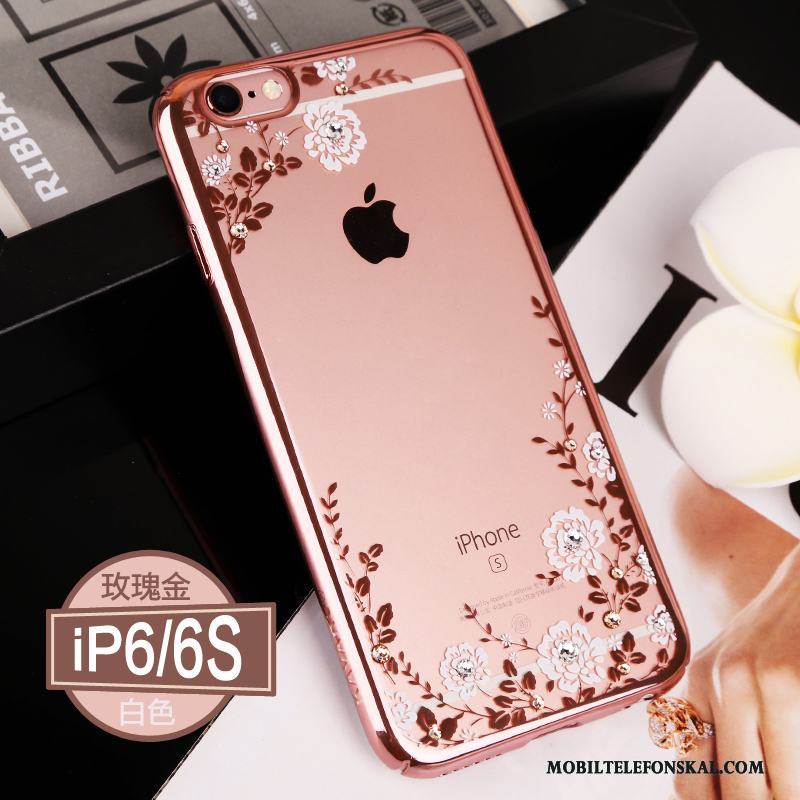 iPhone 6/6s Transparent Lyxiga Skal Telefon Guld Strass All Inclusive Fodral
