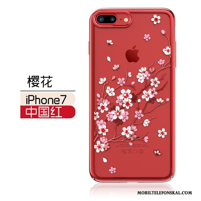 iPhone 7 All Inclusive Fodral Skal Telefon Fallskydd Guld Elegant Röd