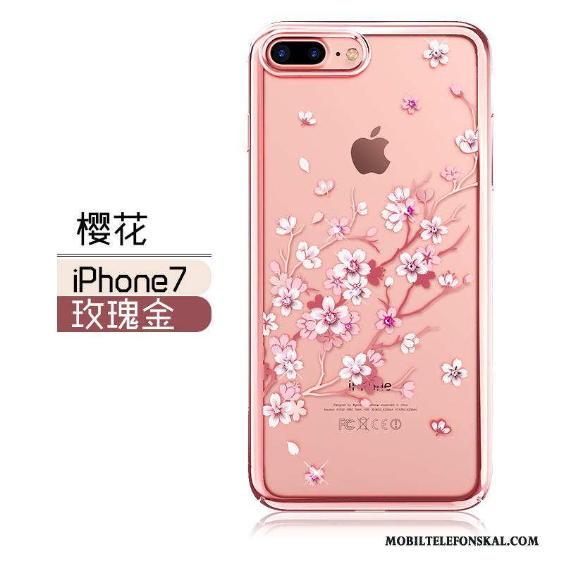 iPhone 7 All Inclusive Fodral Skal Telefon Fallskydd Guld Elegant Röd