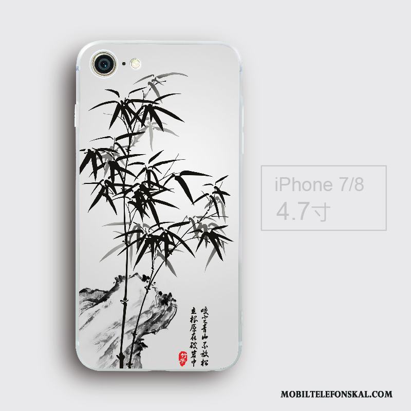 iPhone 7 Blå Personlighet Kinesisk Stil Skal Telefon Trend Fodral Mjuk