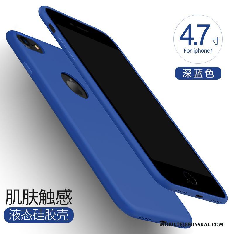 iPhone 7 Blå Silikon Skal Telefon Pu Mjuk All Inclusive