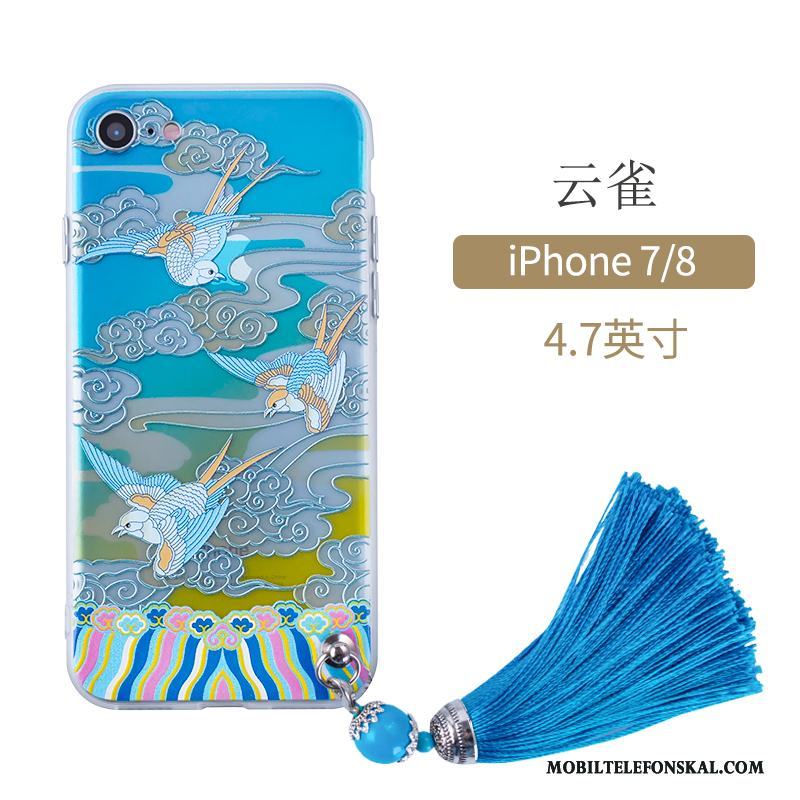 iPhone 7 Fodral Konst Skydd Röd Skal Telefon Kinesisk Stil