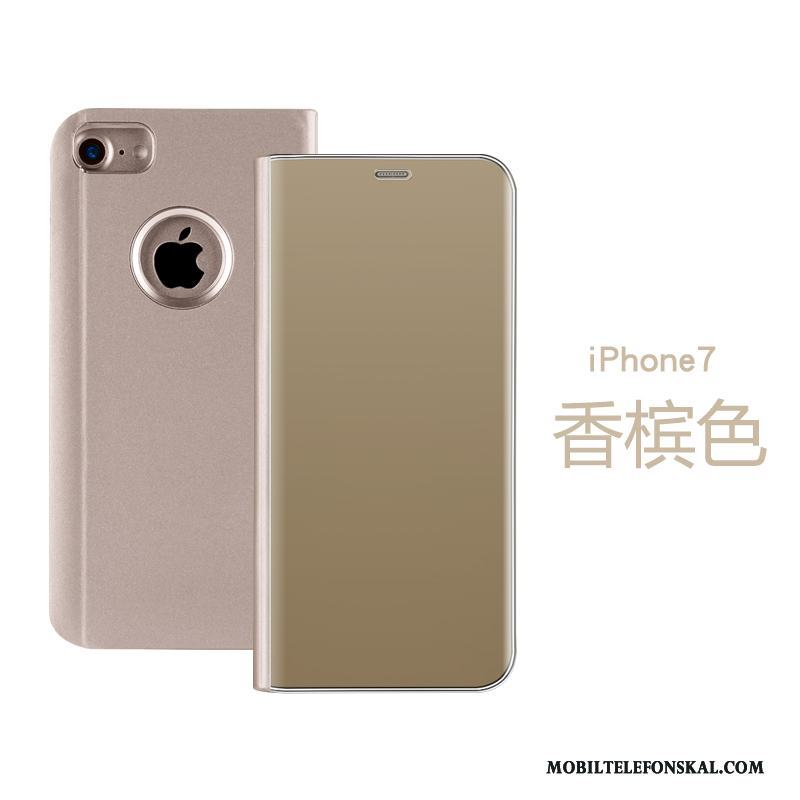 iPhone 7 Fodral Skal Telefon Täcka Tredimensionell Kinesisk Drake Läderfodral Spegel