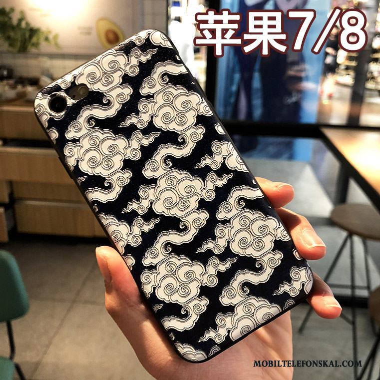 iPhone 7 Kinesisk Drake Totem Blå Fallskydd Kreativa Skal Telefon Fodral