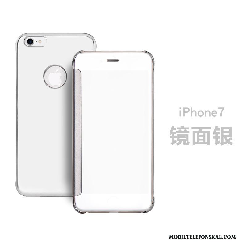 iPhone 7 Läderfodral Skydd Skal Telefon Kinesisk Drake Clamshell Guld Spegel