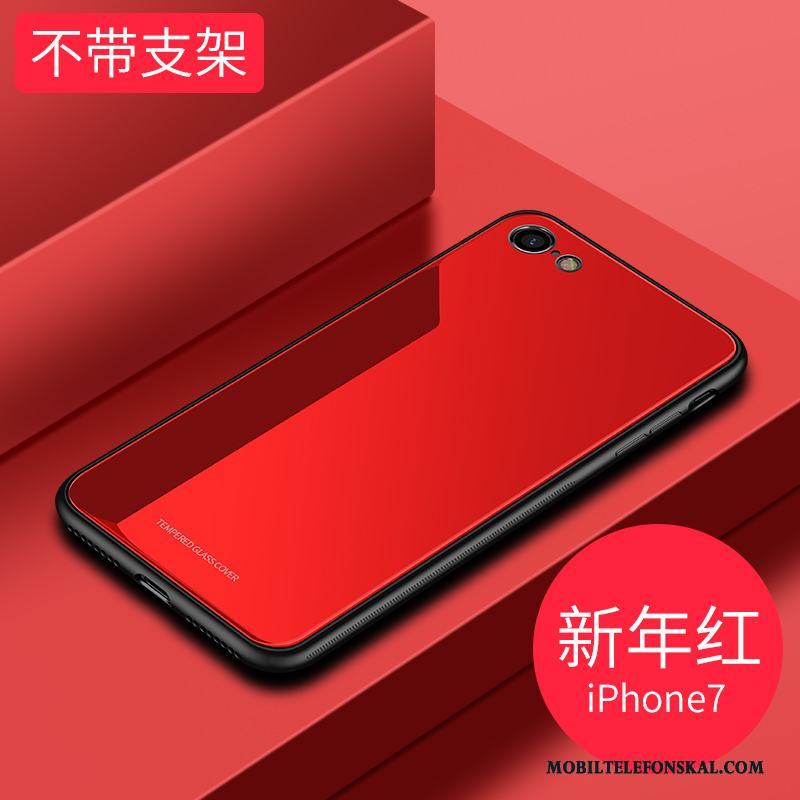 iPhone 7 Ny Skal Telefon Magnetic Röd Fodral Glas Trend
