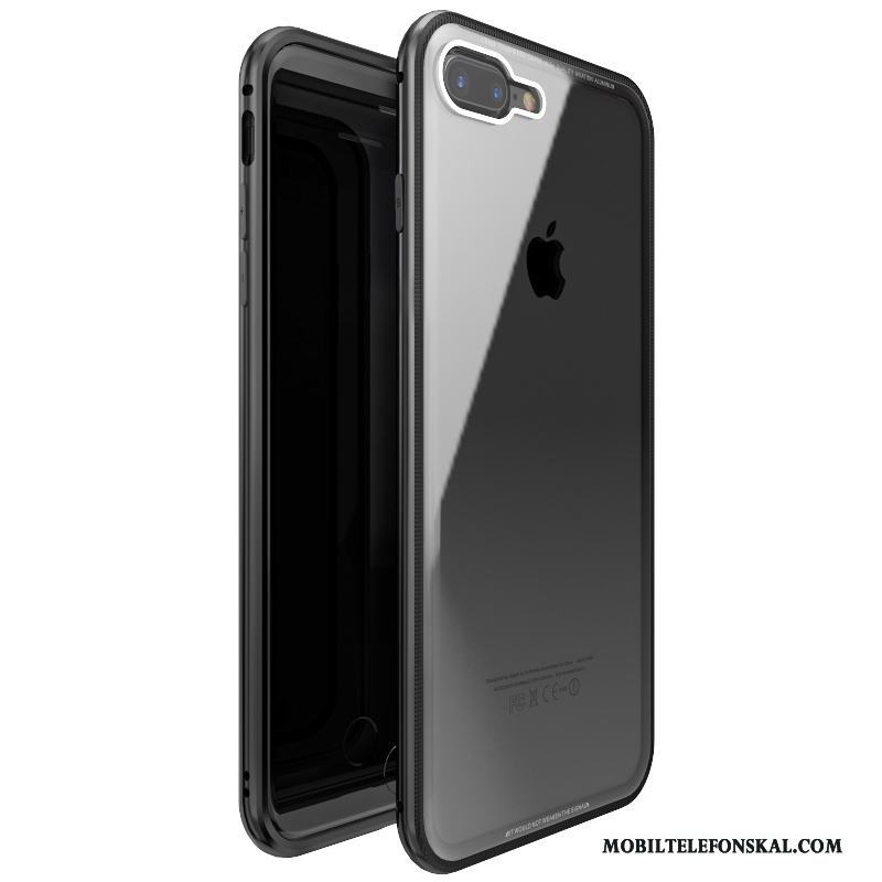 iPhone 7 Plus All Inclusive Purpur Fodral Skydd Härdat Glas Fallskydd Skal Telefon