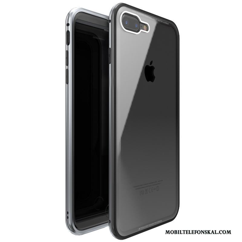 iPhone 7 Plus All Inclusive Purpur Fodral Skydd Härdat Glas Fallskydd Skal Telefon