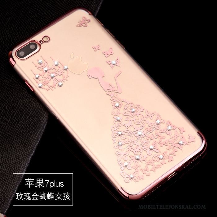 iPhone 7 Plus All Inclusive Trend Lyxiga Strass Rosa Guld Skal Telefon Fodral