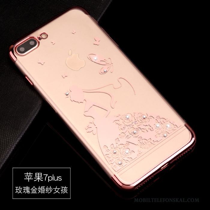 iPhone 7 Plus All Inclusive Trend Lyxiga Strass Rosa Guld Skal Telefon Fodral