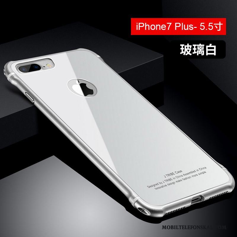 iPhone 7 Plus All Inclusive Trend Varumärke Skal Telefon Fodral Metall Blå Fallskydd