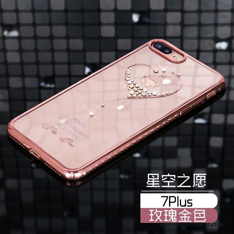 iPhone 7 Plus Fallskydd Lyxiga Skal Telefon Rosa Guld Fodral Strass Ny