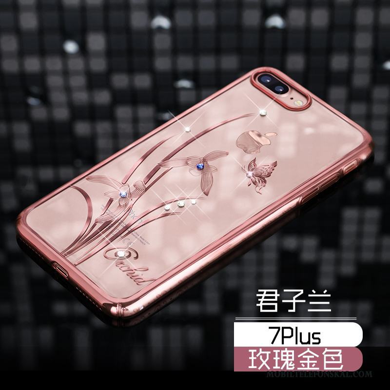 iPhone 7 Plus Fallskydd Lyxiga Skal Telefon Rosa Guld Fodral Strass Ny