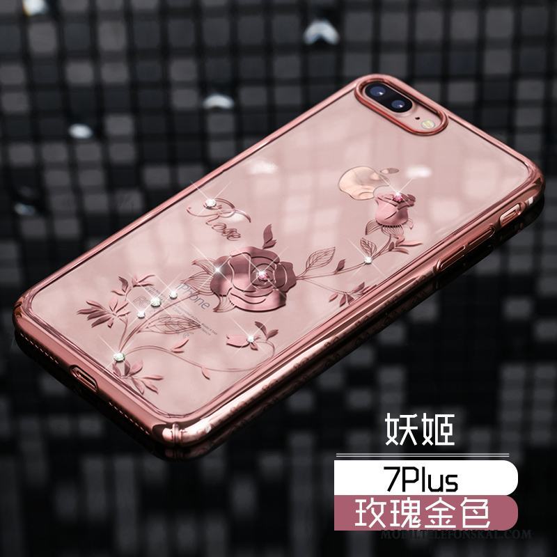 iPhone 7 Plus Fallskydd Lyxiga Skal Telefon Rosa Guld Fodral Strass Ny