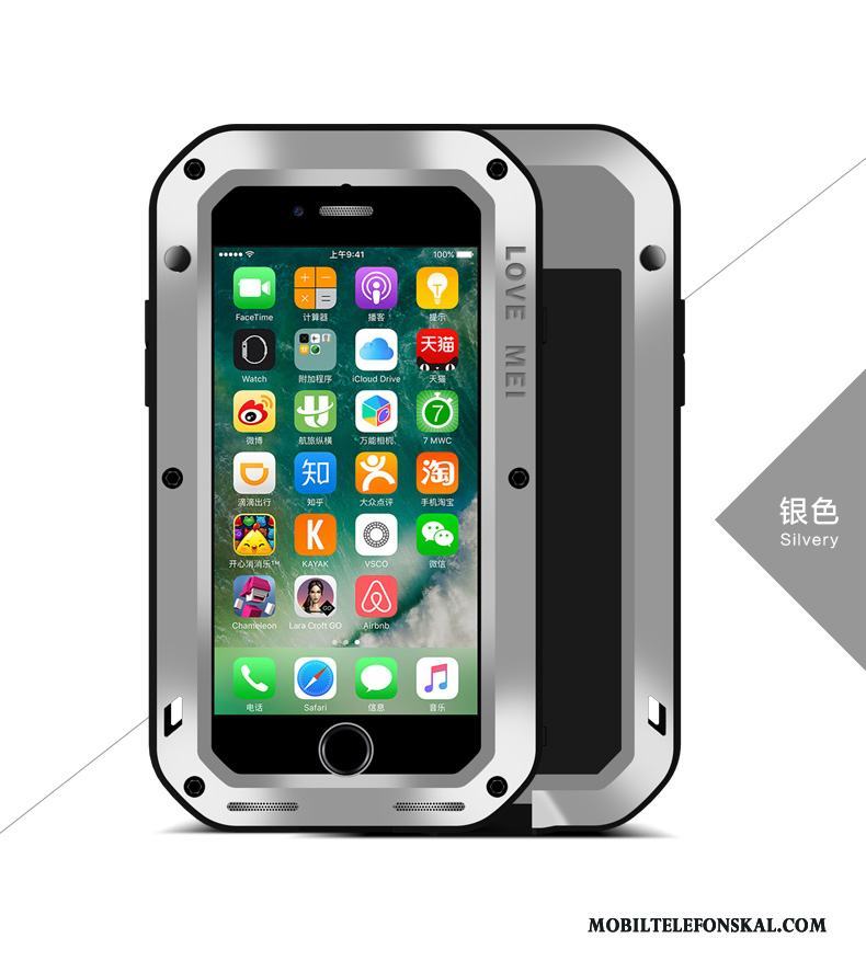 iPhone 7 Plus Fallskydd Skal Telefon Metall Silikon Fodral Dekomprimering Friluftsliv