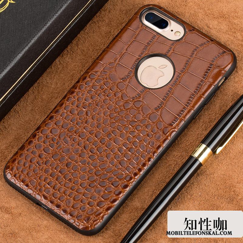 iPhone 7 Plus Läder Läderfodral Kvalitet Skal Telefon Trend Fallskydd Elegant