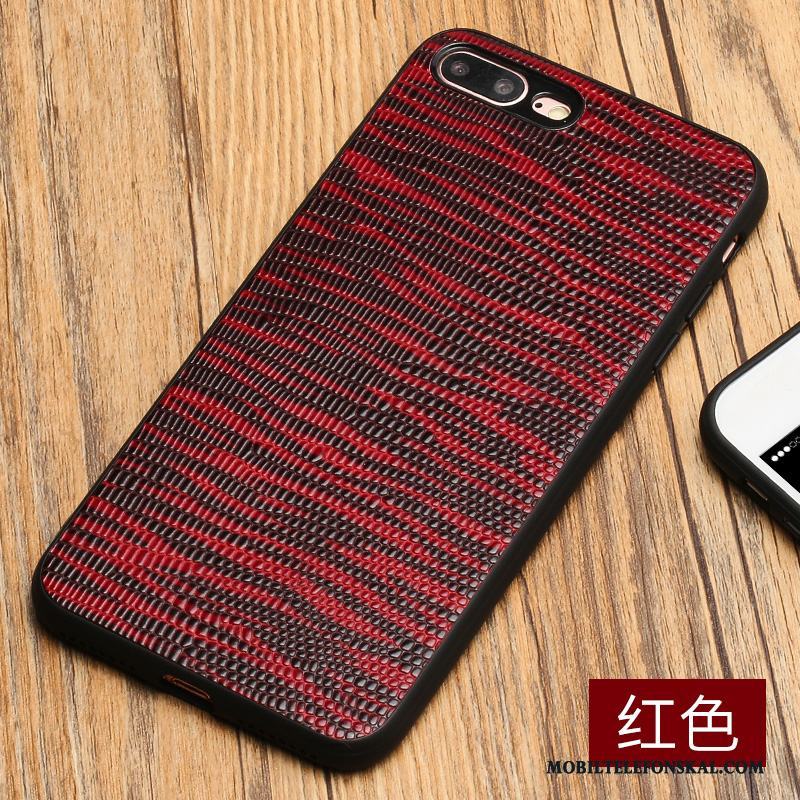 iPhone 7 Plus Läderfodral Fallskydd Ny Trend Varumärke Skal Telefon All Inclusive Röd