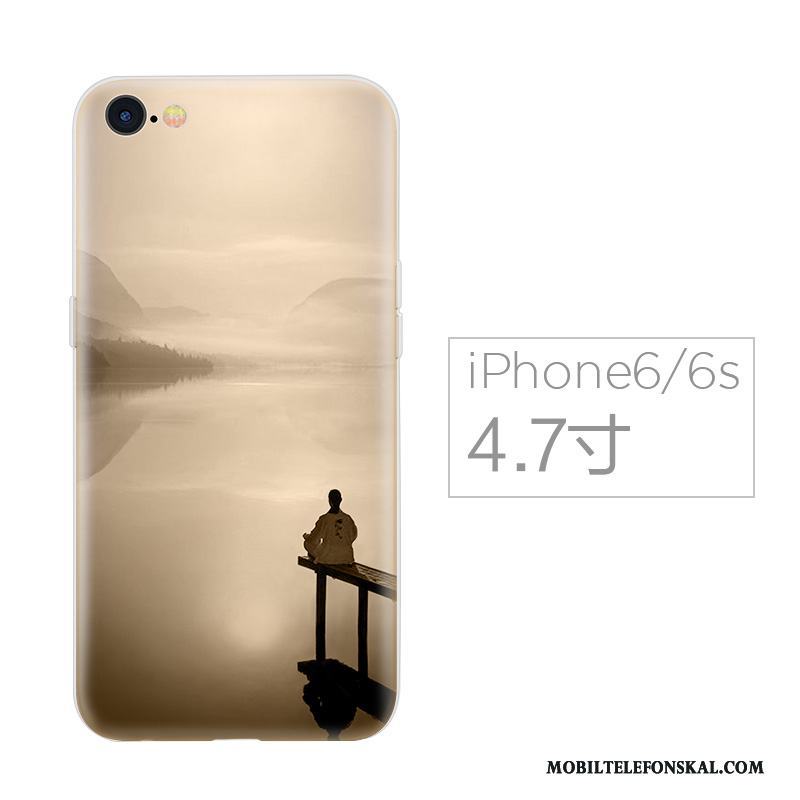 iPhone 7 Plus Mjuk Kinesisk Stil Kreativa Silikon Blå Fodral Skal Telefon