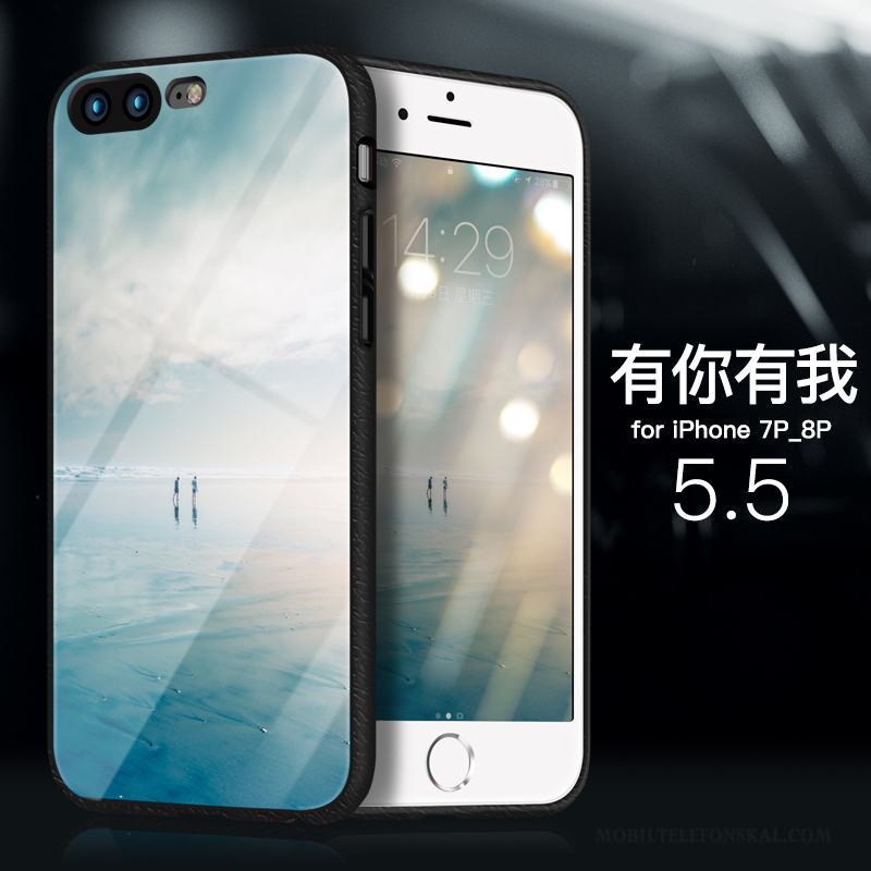 iPhone 7 Plus Mjuk Skydd Fodral Glas Silikon Fallskydd Skal Telefon
