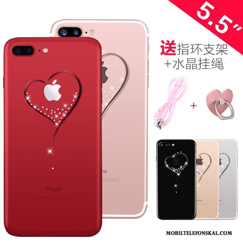iPhone 7 Plus Rosa Transparent Skal Telefon Strass Ny Silikon Hängsmycken