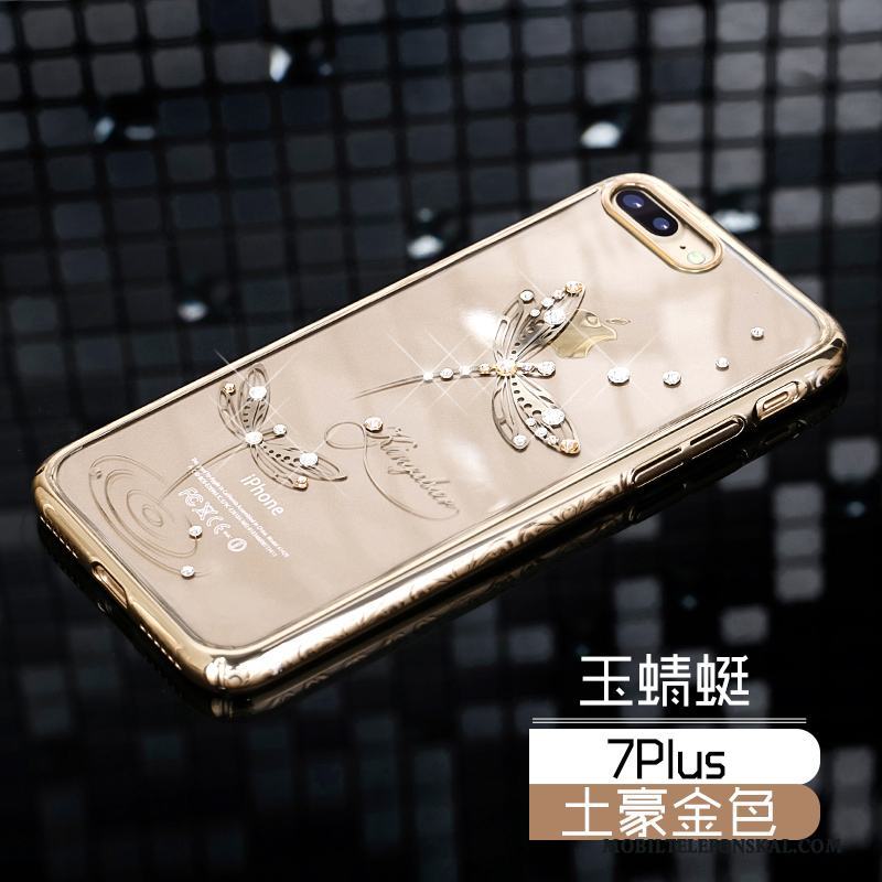 iPhone 7 Plus Skal Fodral Fallskydd Strass Lyxiga Tunn Ny Guld