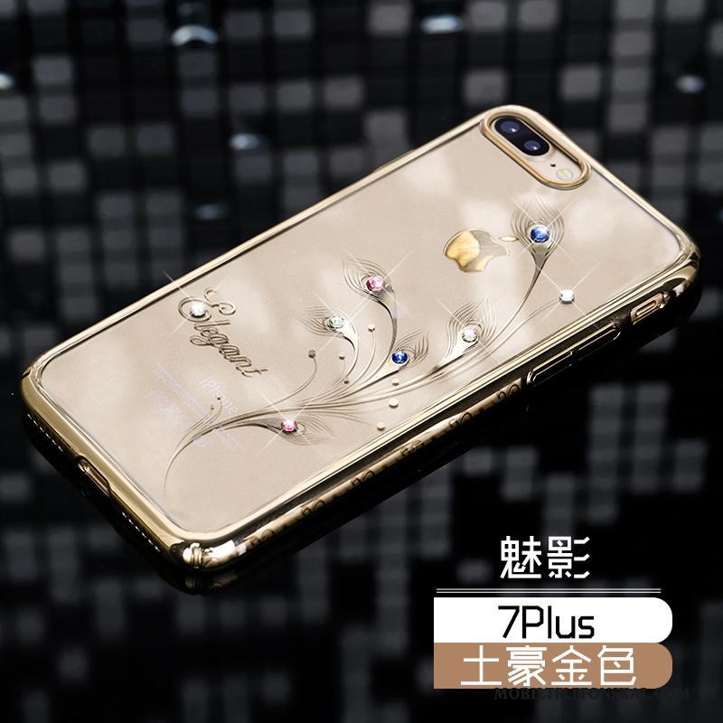 iPhone 7 Plus Skal Fodral Fallskydd Strass Lyxiga Tunn Ny Guld