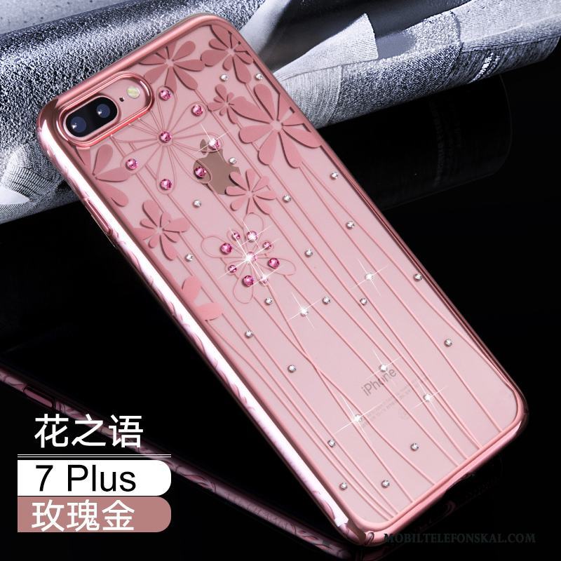 iPhone 7 Plus Skal Svart Transparent Telefon Strass All Inclusive Fallskydd