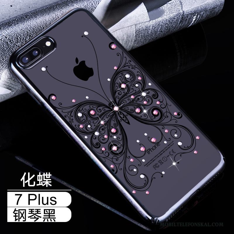 iPhone 7 Plus Skal Svart Transparent Telefon Strass All Inclusive Fallskydd